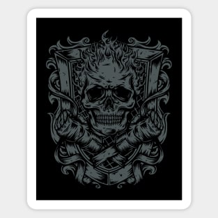 Fire Skull MMA Sticker